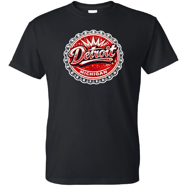 Detroit Shirt of The Day - T-shirt Pop Cap  - Black
