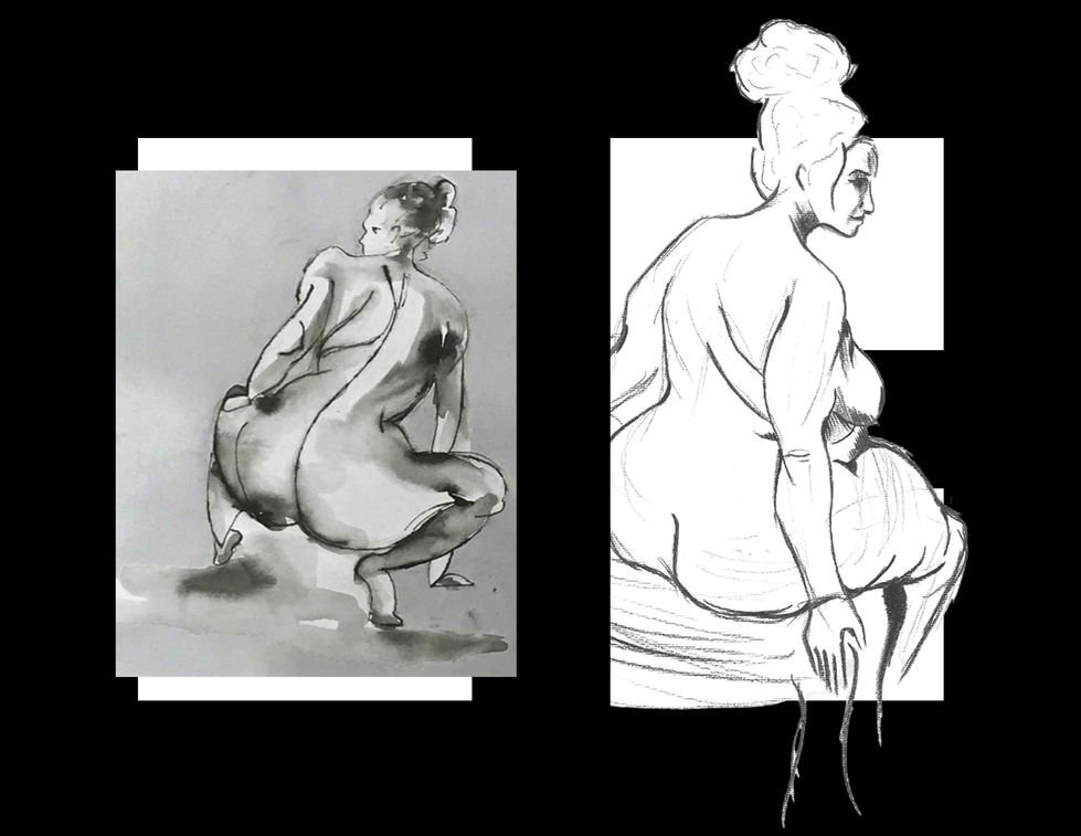 Mixed media sketches