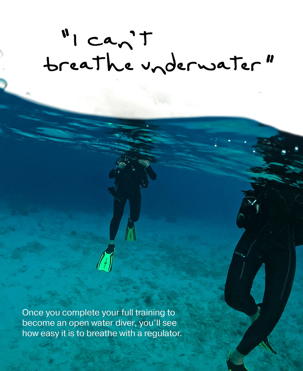 You can breath underwater. Anything otherwise is just a scuba myth.