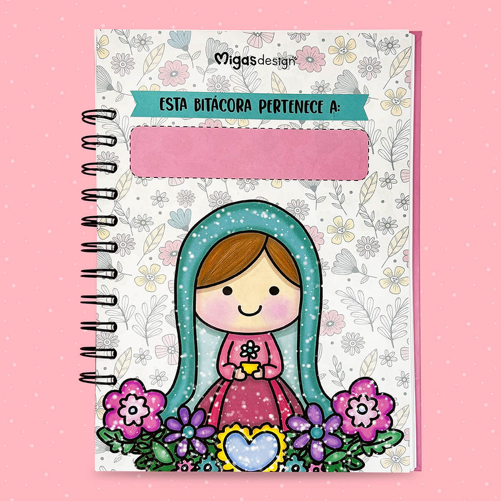 Thumbnail: Vista de la portada alternativa de la bitácora "Llena Eres de Amor" con la Virgencita y corazón en el centro