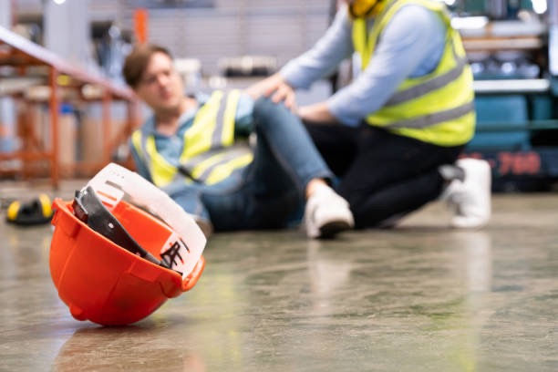 worker experiencing a slip and fall accident