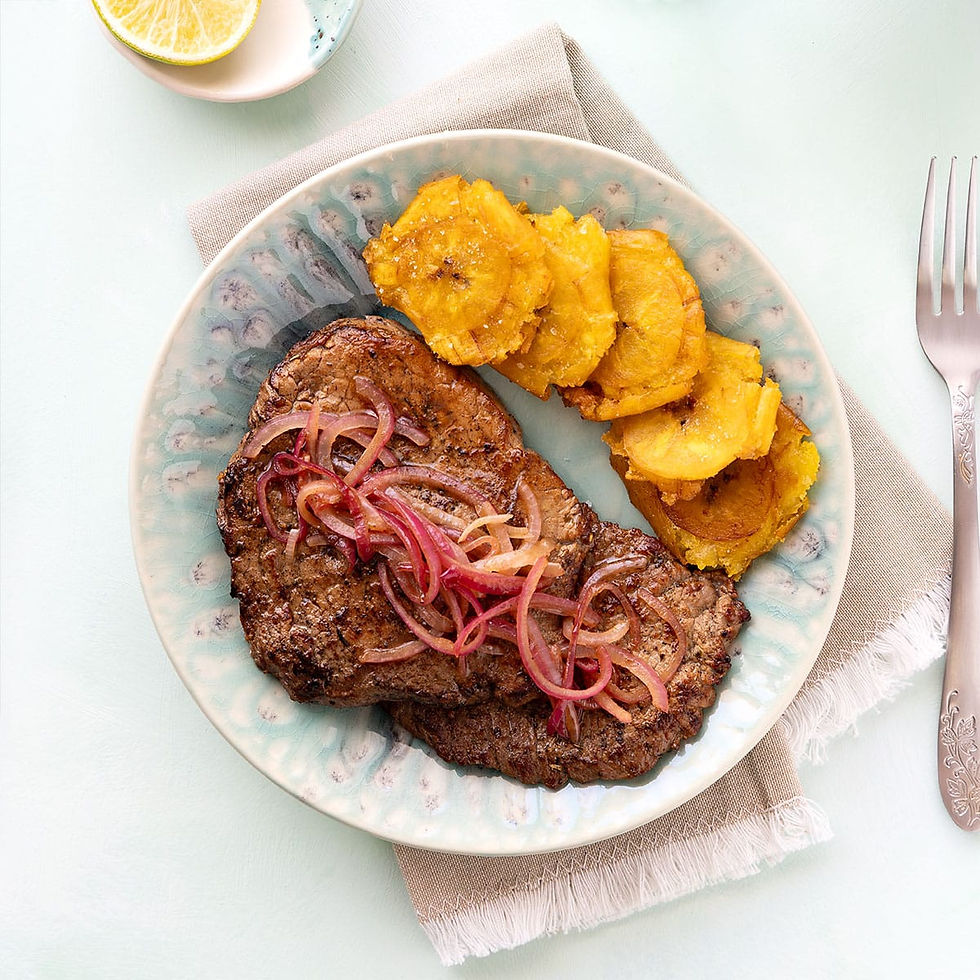 Bistec Encebollado — Dominican Steak and Onions with Garlic