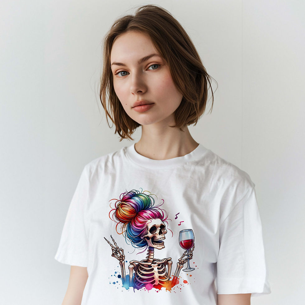 Thumbnail: Skellington Chick with Wine