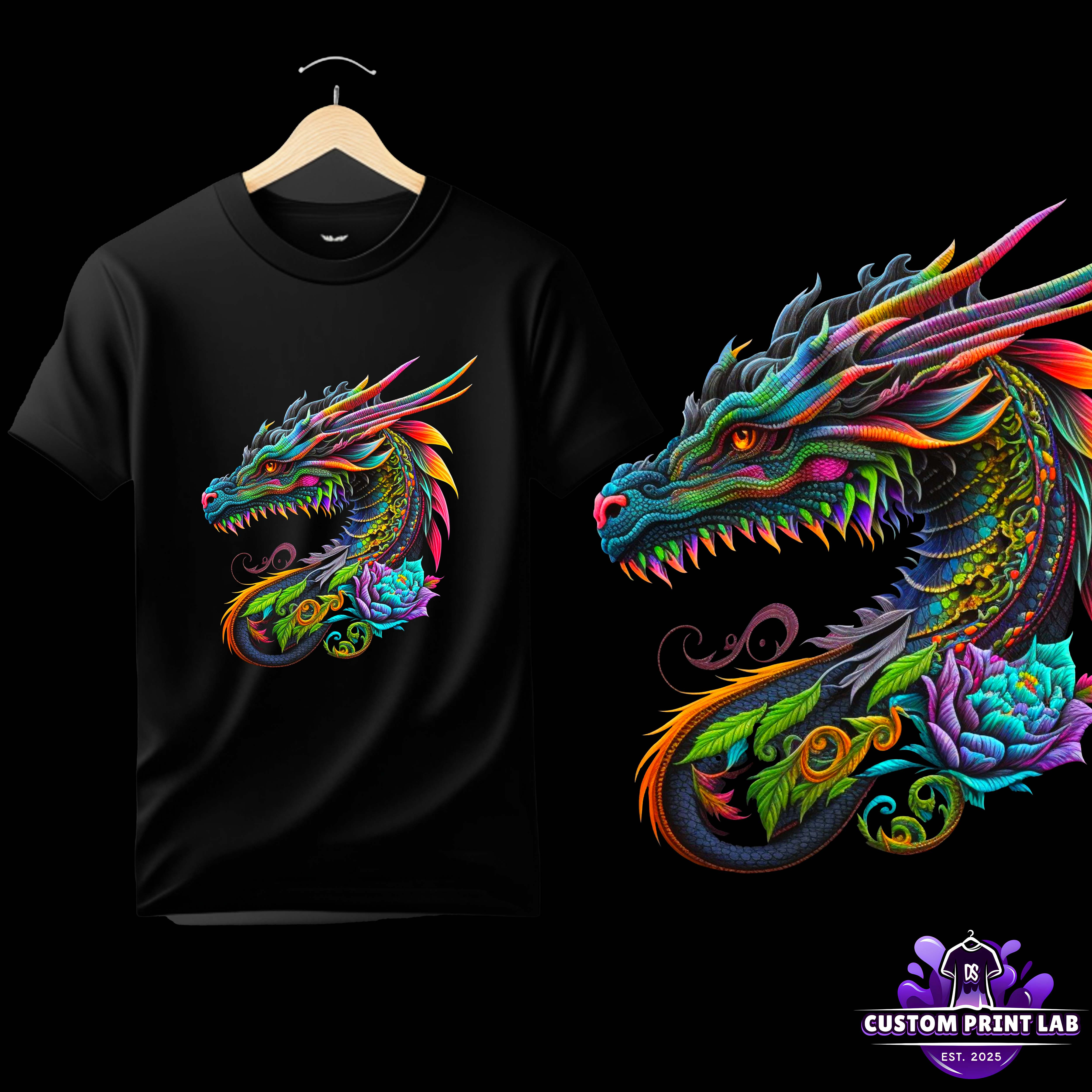 Dragon Embroidered Effect