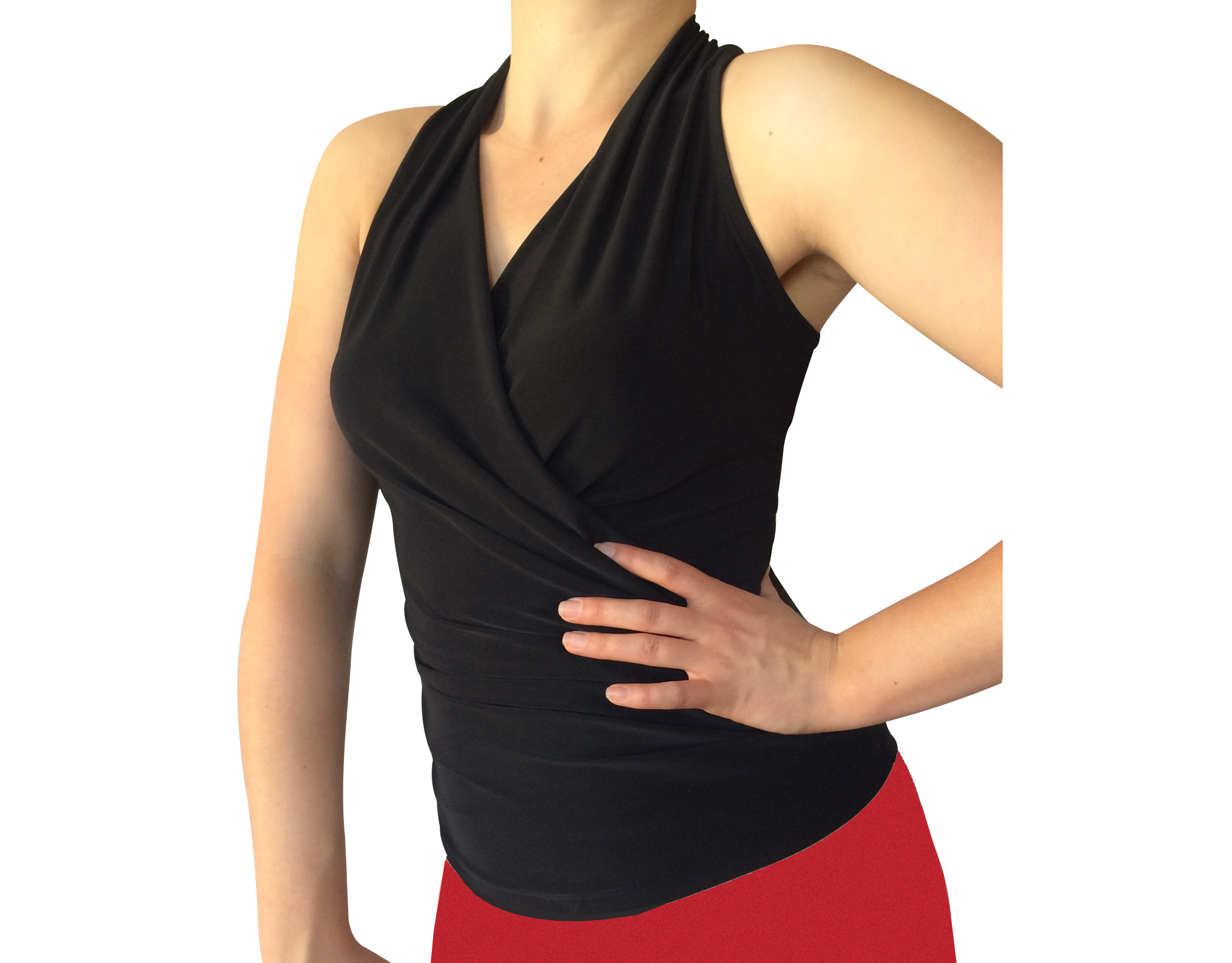 Keyhole back Ruched V-Neck top