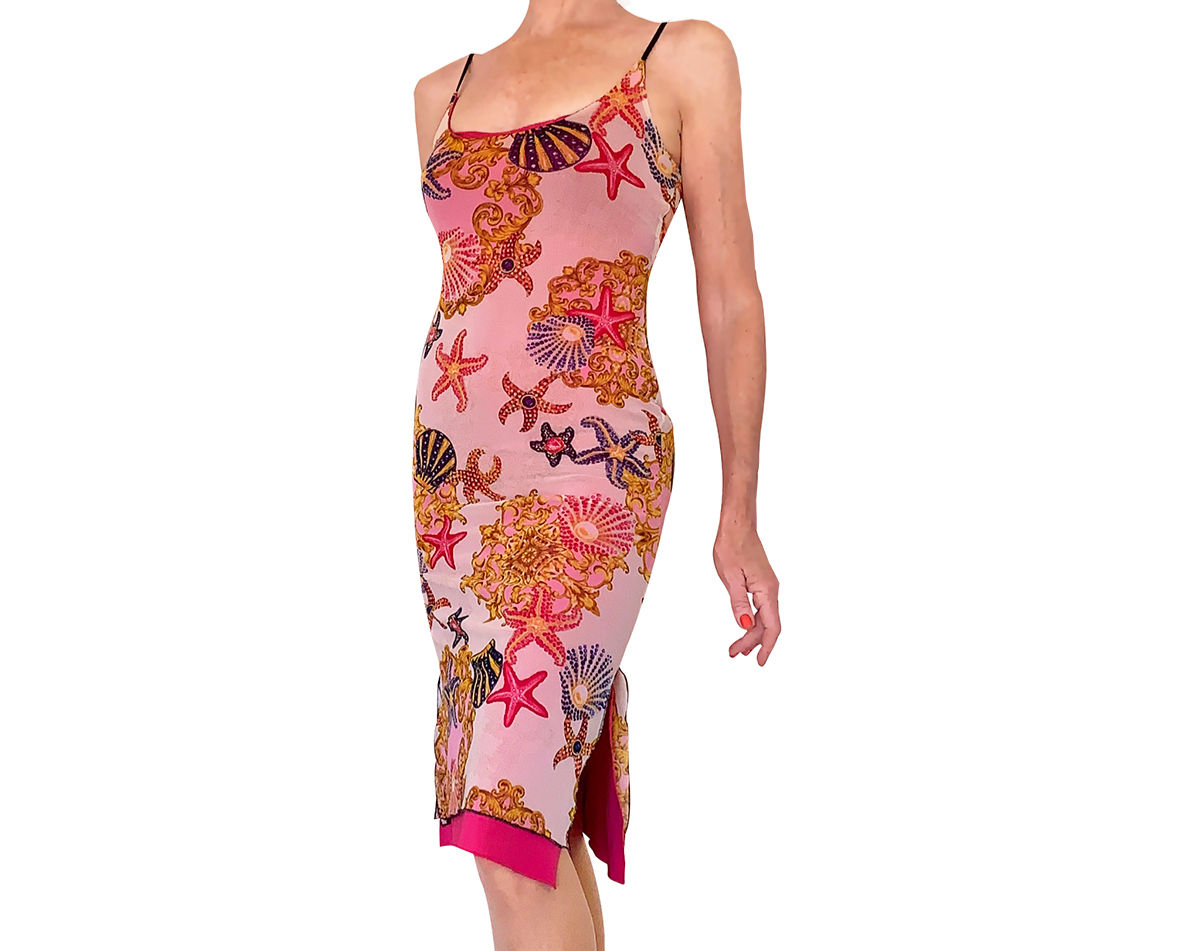 Seashells Mesh  cross strap sheath