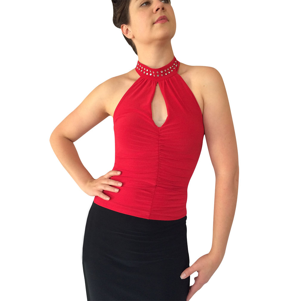 Miniatura: Red Keyhole halter top