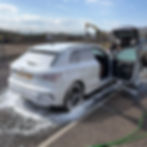 Professional car detailing Edinburgh on a white Audi.