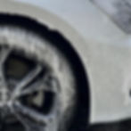 Snow foam on car wheel for car detailing Edinburgh