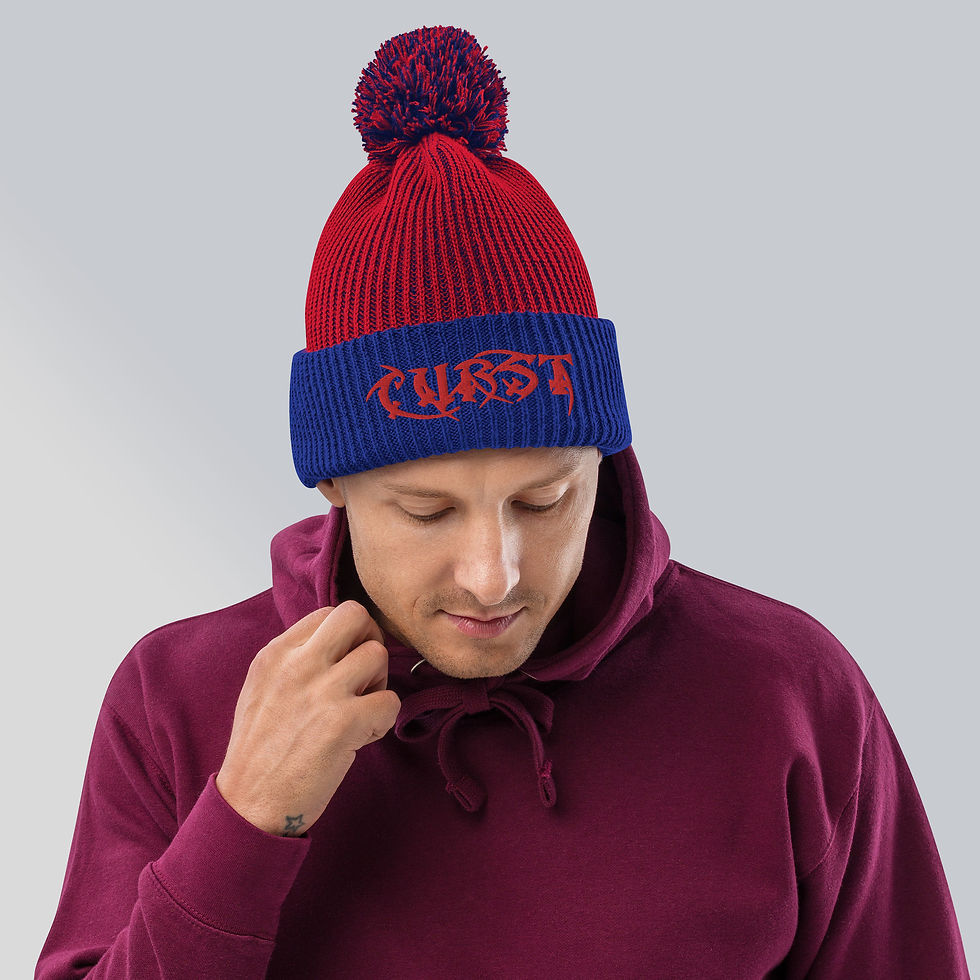 Thumbnail: Curst Embroidered Pom-Pom Beanie
