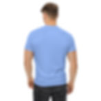 Thumbnail: Man wearing a light blue t-shirt from the back view.