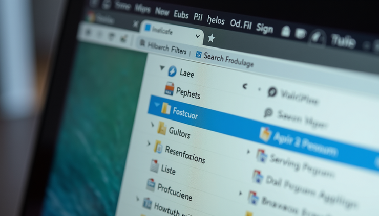 Eye-level view of computer screen showing File Explorer search interface with filters applied