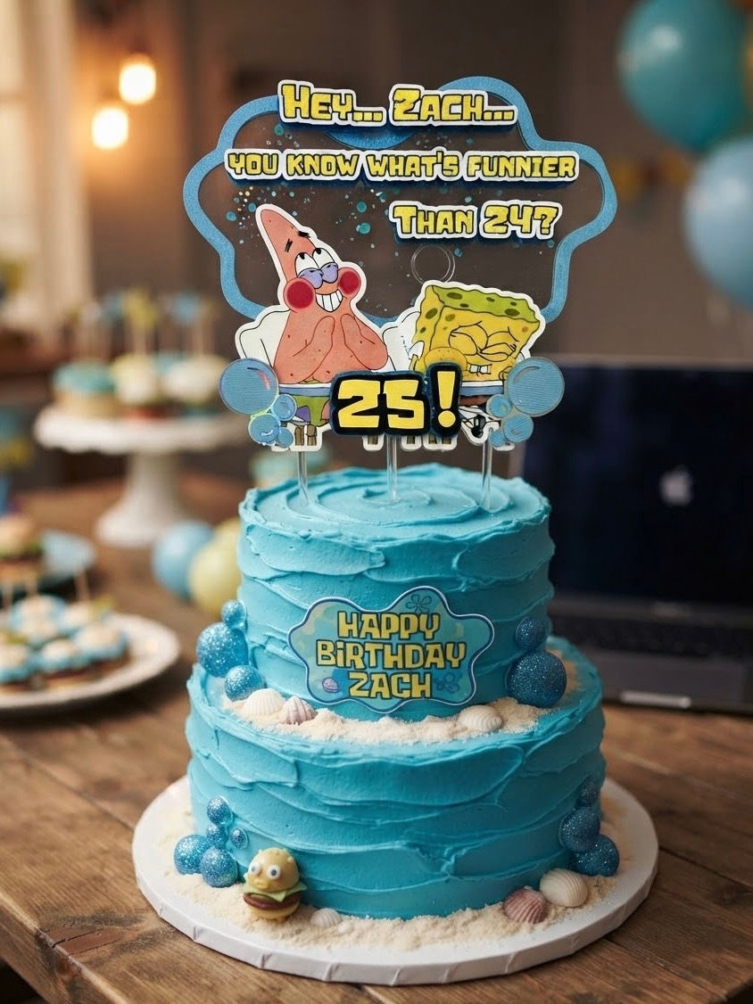 Thumbnail: Custom Under the Sea Birthday Cake Topper Set | 25th Birthday Joke Cake Topper |