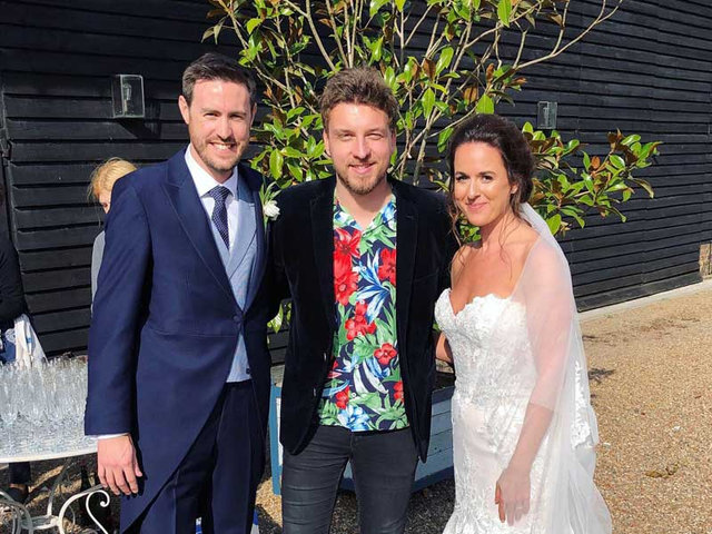 Tom Ryder playing at Sarah and Sam's wedding at Preston Court in Kent