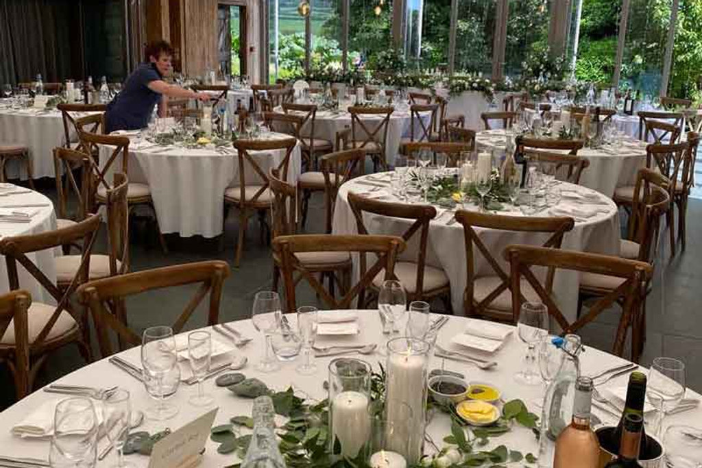 The wedding breakfast was beautifully laid out.