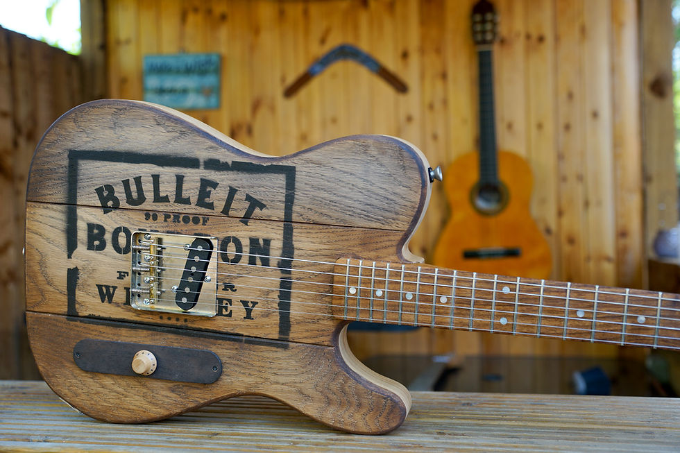 Whiskey Barrel Oak Top Guitar