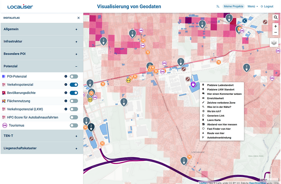 Visualisierung von Geodaten auf einer Karte