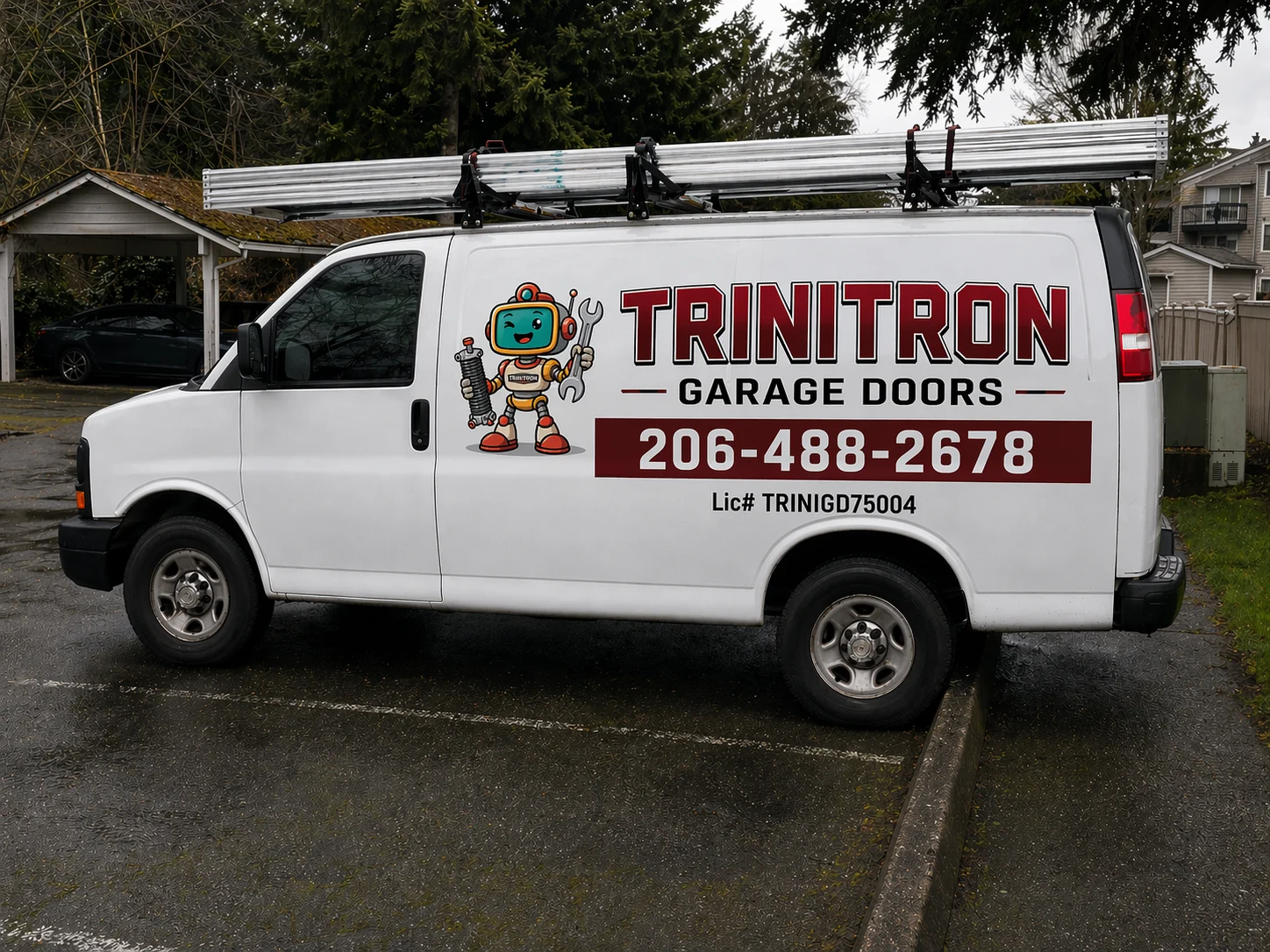 Trinitron Garage Doors service van