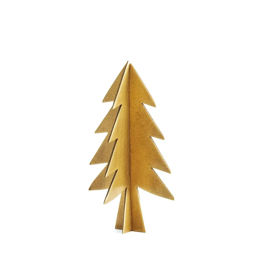 Ornement Sapin taille S en laiton massif – décoration Noël minimaliste – Fog Linen Work- 1