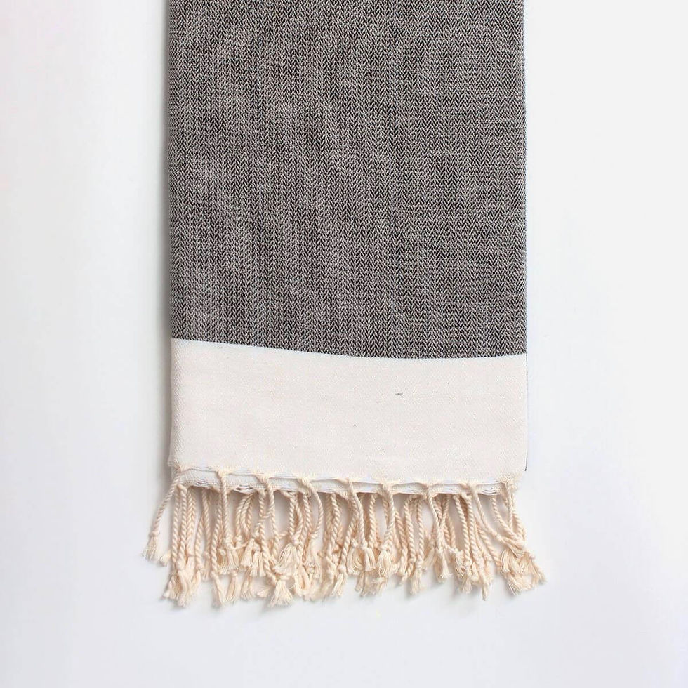 Serviette hammam grise tissée à la main en coton et bambou – linge de maison éthique et léger- vue 2