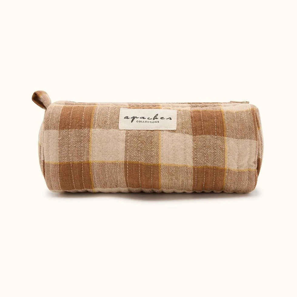 Trousse Opal Khadi Caramel matelassée – Apaches Collections