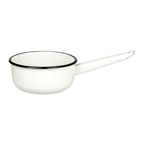 Casserole émaillée offwhite 1,5 L collection Emil's Strömshaga cuisine slow living fond blanc vue 1