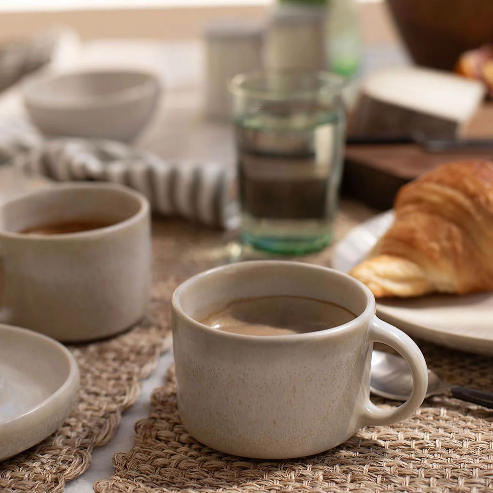 Miniature : Tasse café grès émaillé réactif crème Ø8 cm H6 cm 20 cl faite main Portugal pièce unique Tell Me More slow living 2