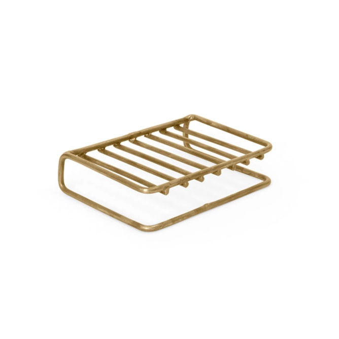 Porte-savon en laiton Fog Linen Work, support artisanal minimaliste pour savon solide- vue 2