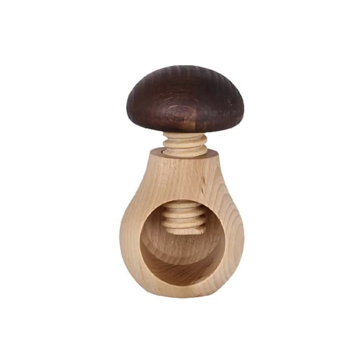 Casse-noix en bois en forme de champignon, tête brune et pied naturel – Strömshaga Les Jolies Emplettes
