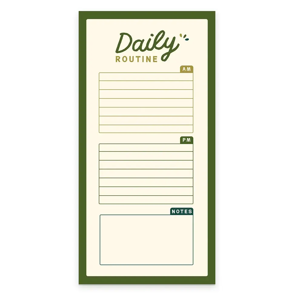 Bloc-notes routine quotidienne matin soir Daily Routine Ruff House Print Shop