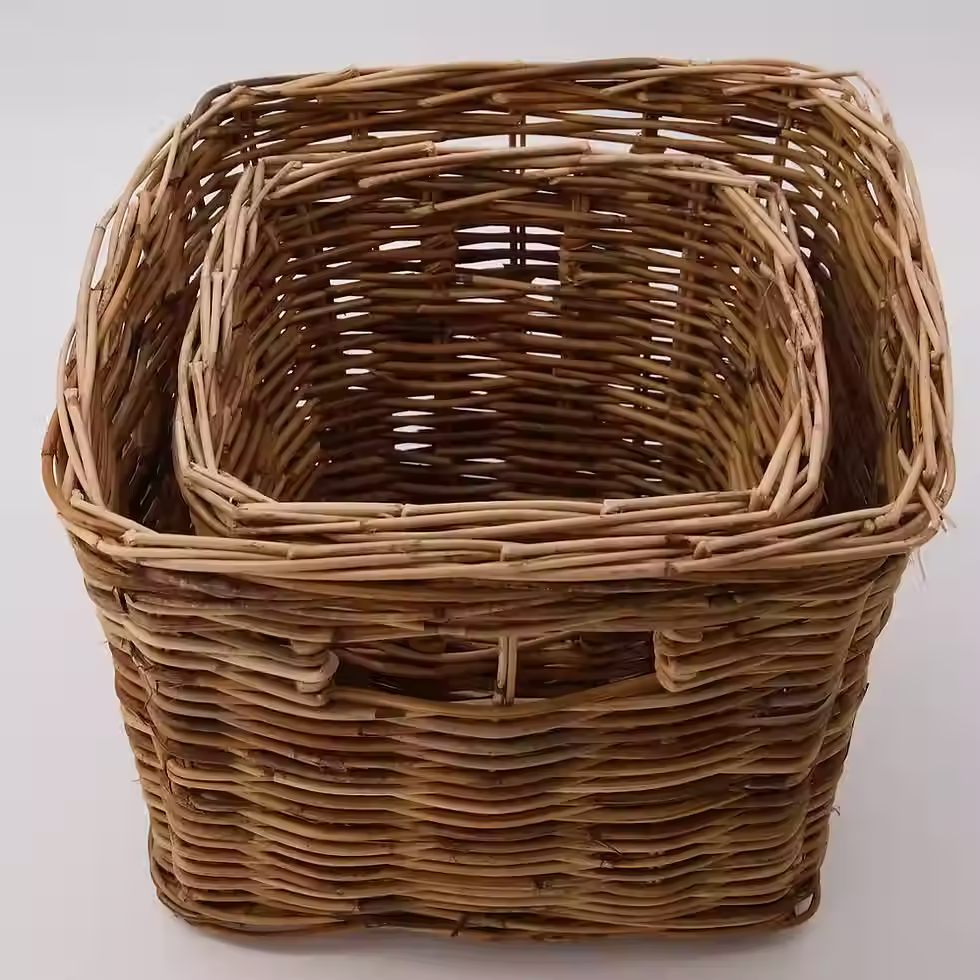 Miniature : Panier carré rotin naturel House Doctor deux tailles étagère organisation intérieur slow living vue 3