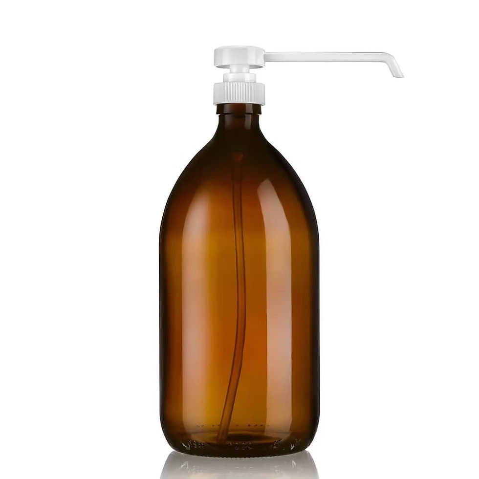 Distributeur de savon en verre ambré avec pompe bec long blanche, fond blanc – ménage naturel zéro déchet Little Pots Les Jolies Emplettes