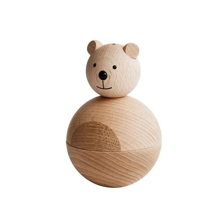 Ours déco en bois à suspendre ou poser – objet artisanal minimaliste pour chambre d’enfant- Les Jolies Emplettes