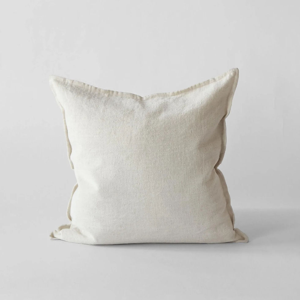Housse coussin lin tissé main beige blé 50×50 cm surpiqûre décorative texture naturelle unique slow Tell Me More vue 1