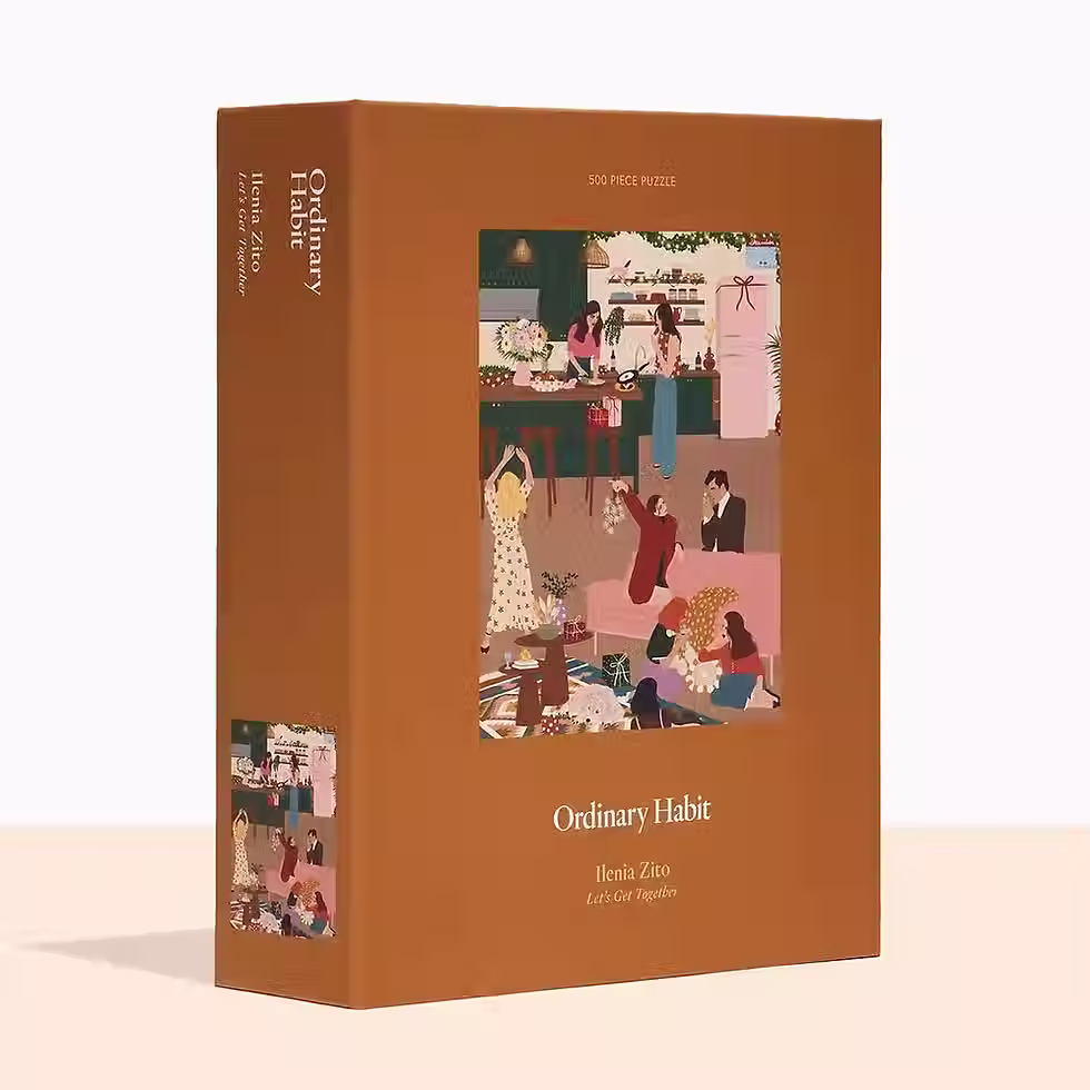Puzzle 500 pièces illustration Let's Get Together Ilenia Zito boîte magnétique soft-touch Ordinary Habit slow living vue 1