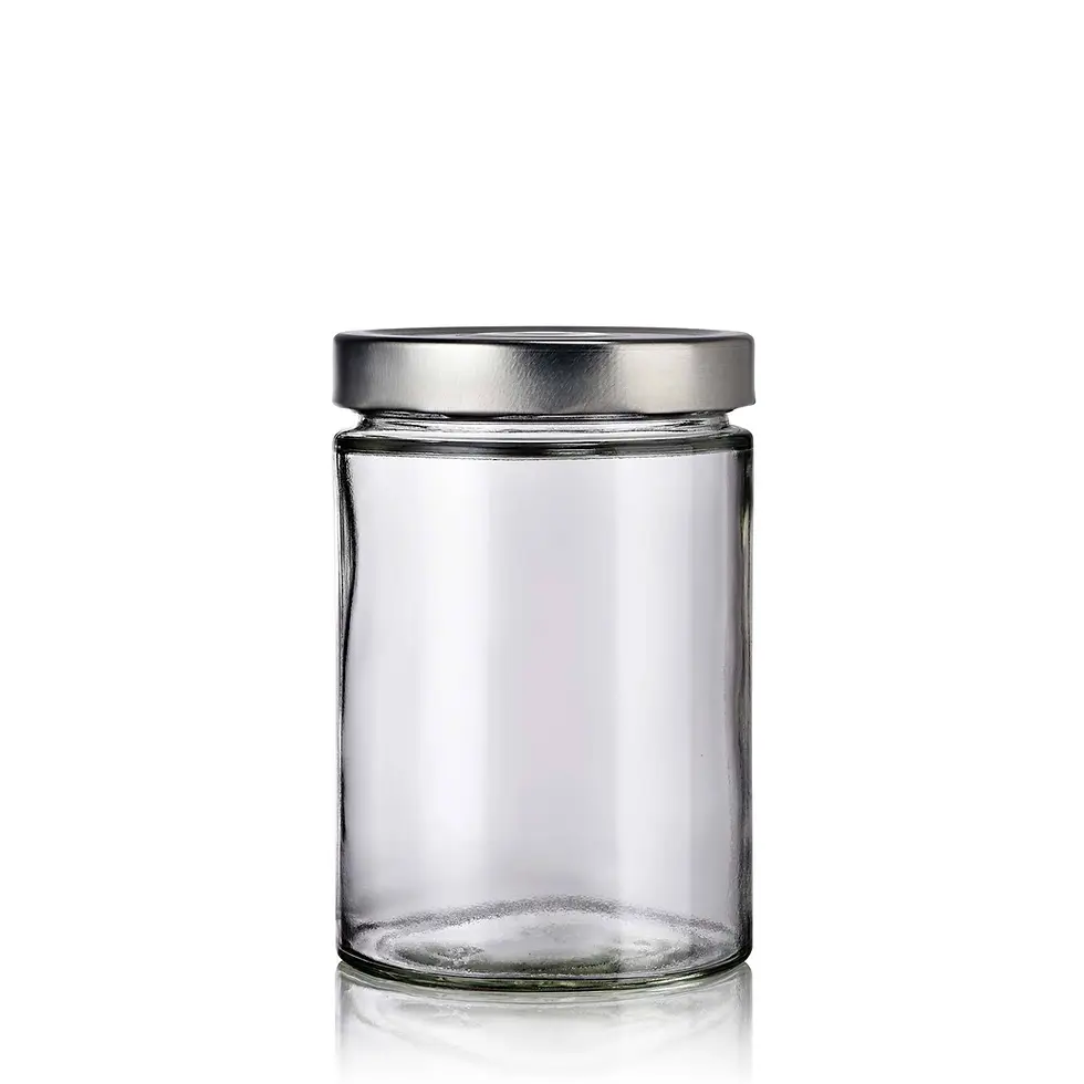 Bocal verre recyclé 580ml couvercle argent jupe haute conservation vrac pâtes légumineuses céréales décoration cuisine slow 1
