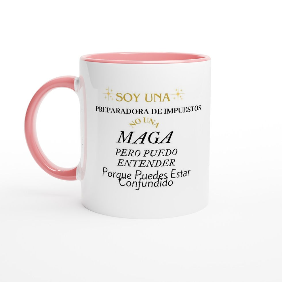 Taza de 11 oz de cerámica blanca con color en el interior