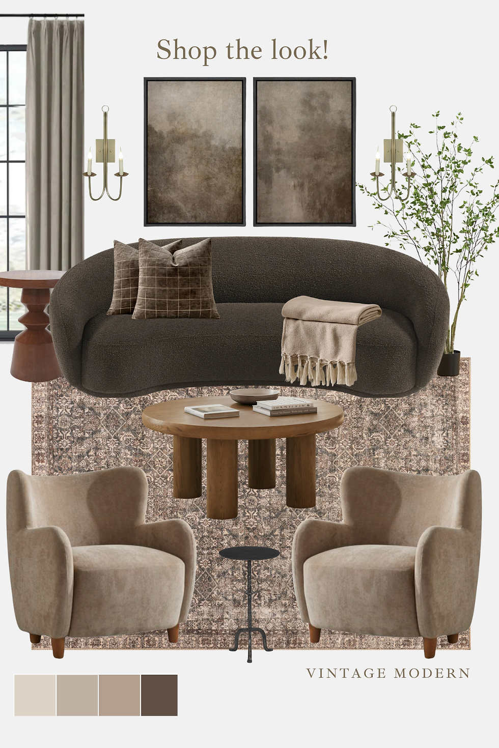 Shop the Look: A Warm Vintage Modern Living Room