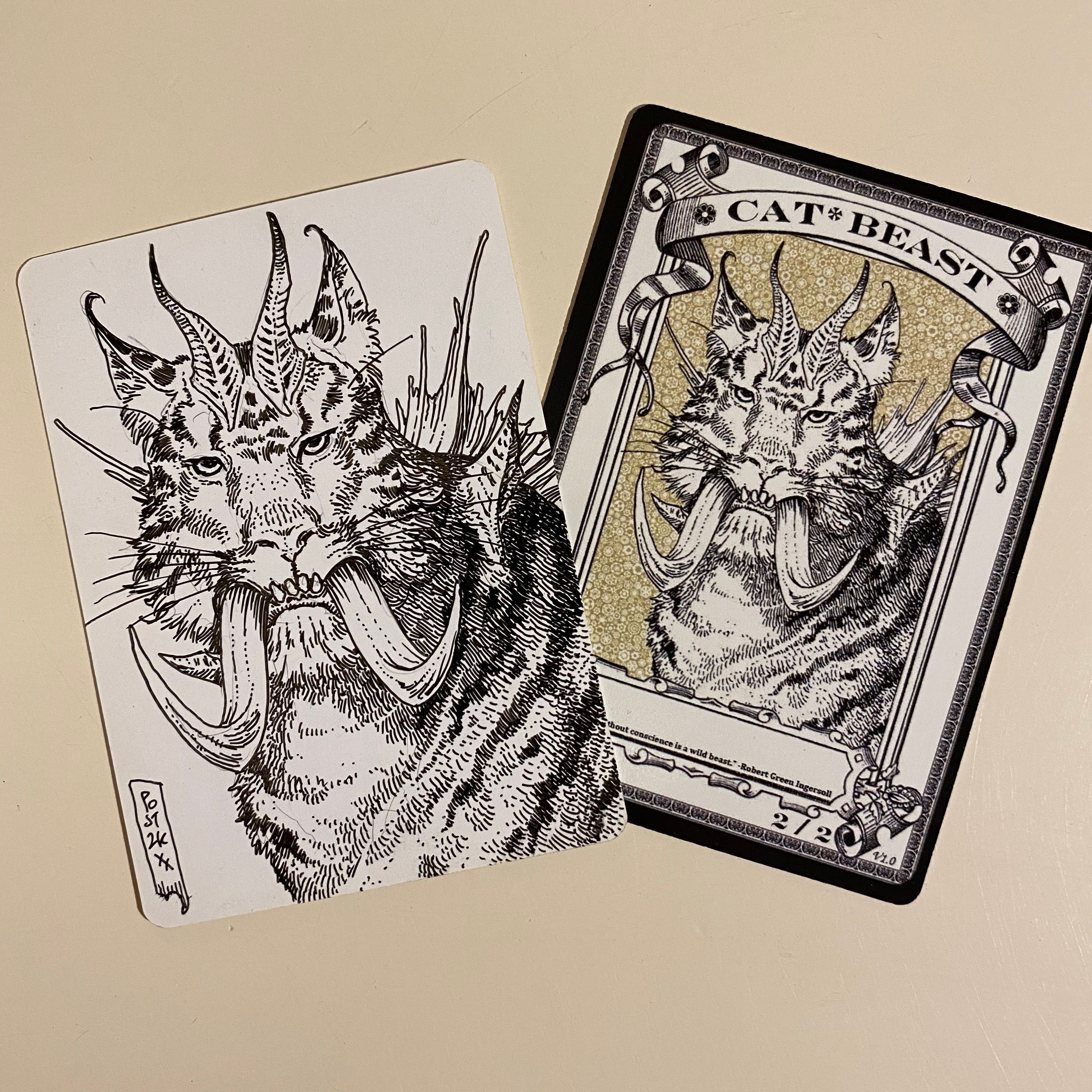 OTA013 Original Cat Beast 1 Token Art
