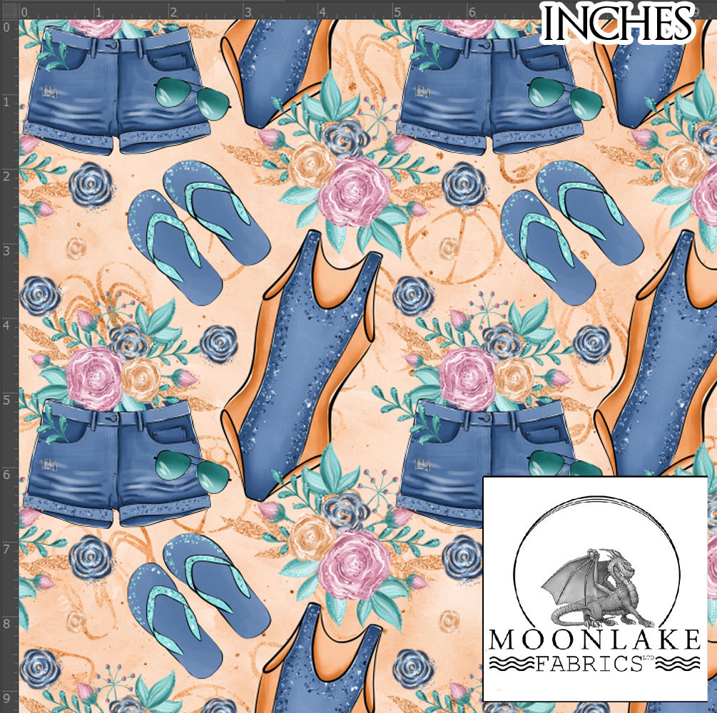 Shorts Costume and flip flops, Meters/Yards