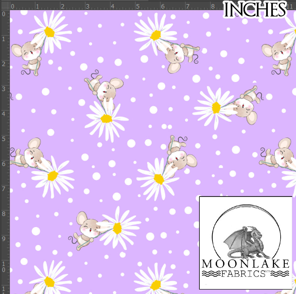 Daisy Mouse Purple - Size: 111.39cm wide (44 inches)