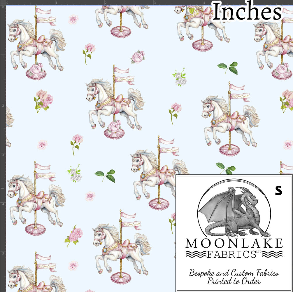 Carousel Horse on Blue Small