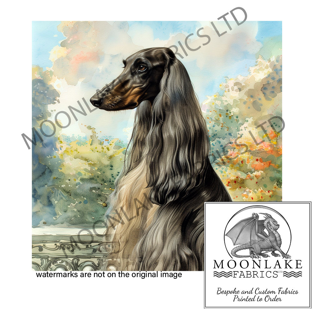 Afghan Hound Black Tan Garden