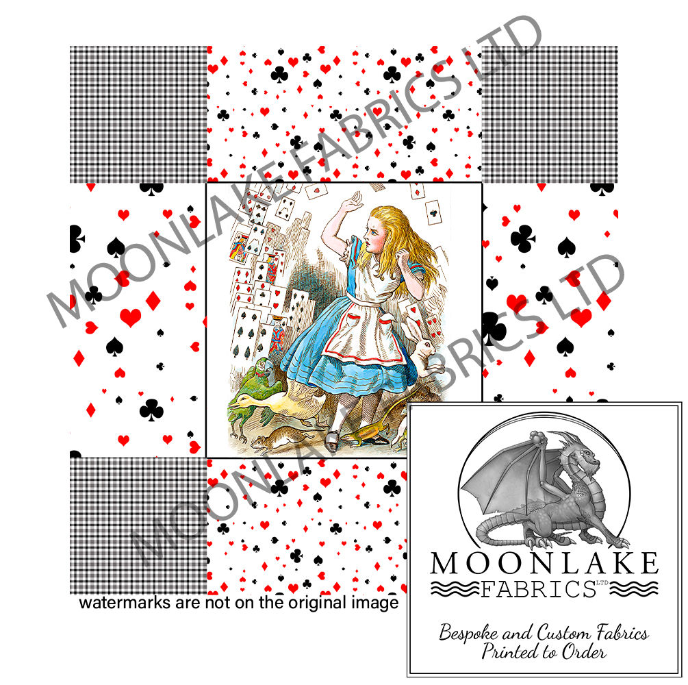 Alice Attacked by the cards with Checker corners