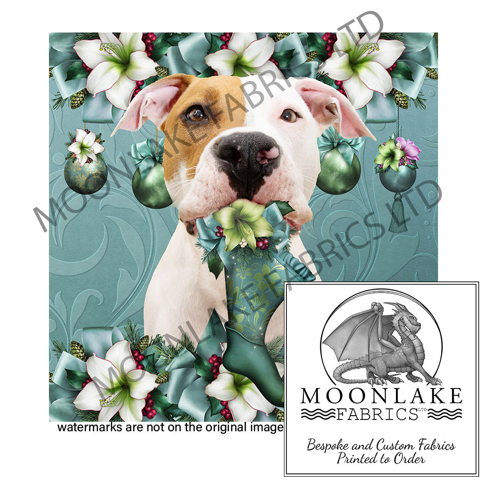 Holiday Staffie with Stocking