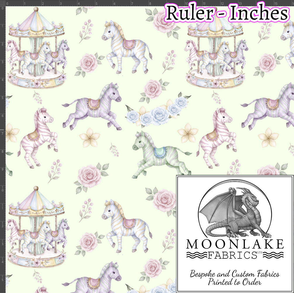 Zebra Carousel Mint Background
