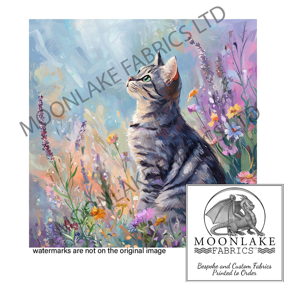 Silver Tabby Painted Floral Dusky