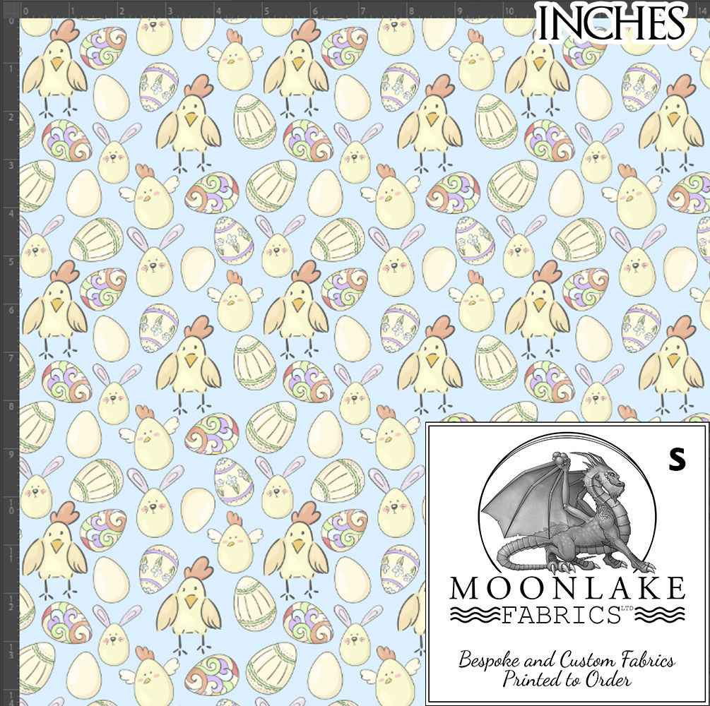 Easter Chicks Eggs Bunnies Blue Small