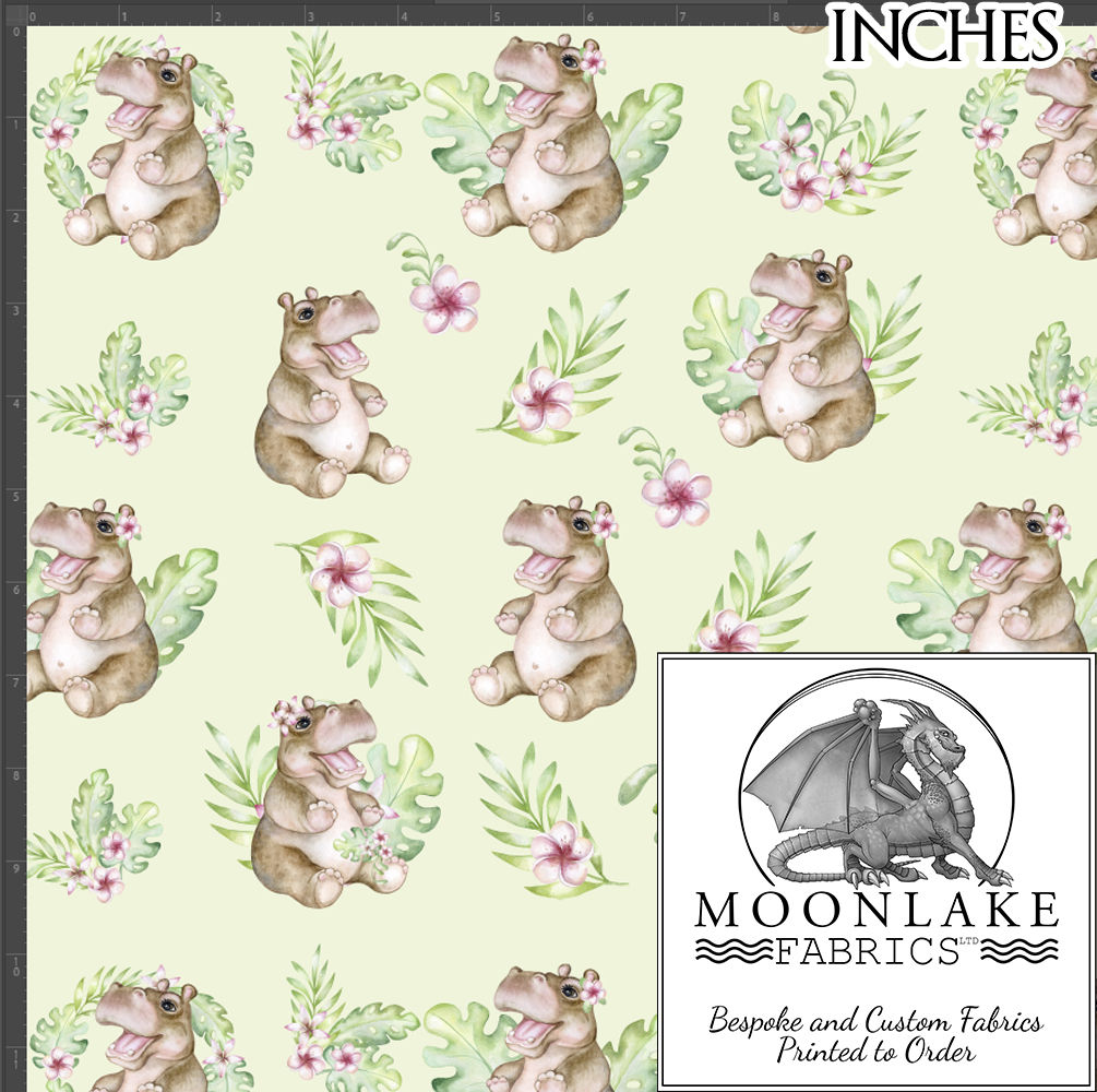 Hippo Floral Green