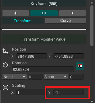 Setting animation keyframe scaling